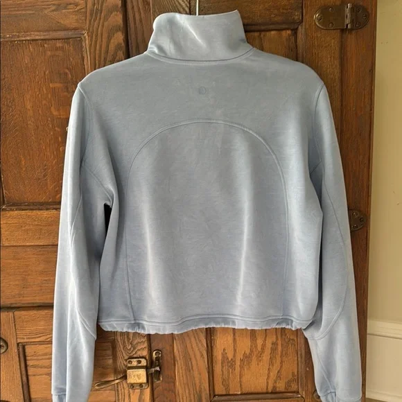 Women's Light Blue Half-Zip Sweater - Picture 2 of 3